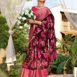 Floral Print Saree with Blouse Piece-image-27