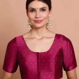 Women Micro Print Front Open Blouse-image-5