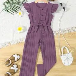Girls Sugarcane Designed Sleeveless Round Neck Jumpsuit-image-58