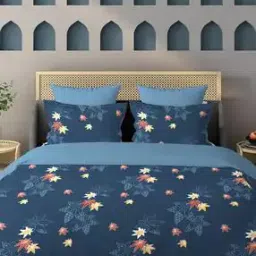 180 TC Floral Print King Size Bedsheet with Pillow Covers-image-67