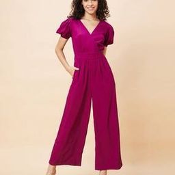 V-Neck Jumpsuit with Insert Pocket-image-54