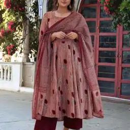 Women Floral Anarkali Kurta Set-43