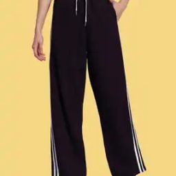 Women Striped Straight Track Pants with Elasticated Drawstring Waist-image-36