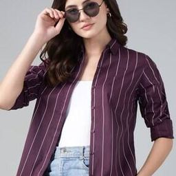 hancock Women Striped Shirt Dress with Full Sleeves-picture-49