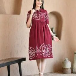 Women Floral Print Fit & Flare Dress-image-26
