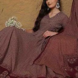 Women Emebllished Printed Anarkali Kurta Set-47