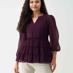 Women Swiss-Dot Top with Ruffles-image-10