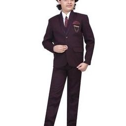 Boy Coat Suit Set with Pant Shirt Waistcoat & Tie-image-38