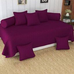 160 TC Striped 8-Piece Single Diwan Set-image-69