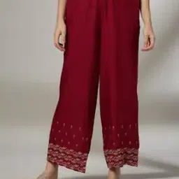 Women Embroidered Palazzos with Semi-Elasticated Wasit-picture-20