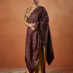 Floral Pattern Shawl with Frayed Hem-image-2