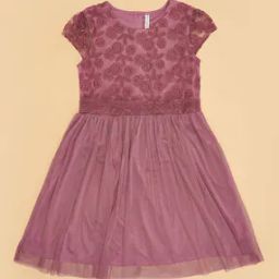 Girls Floral Pattern A-Line Dress-image-5