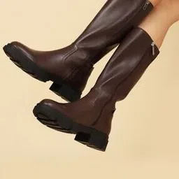 Women Knee-Length Boots with Zip Fastening-picture-53