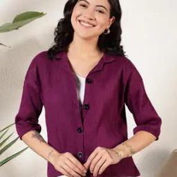 Women Classic Boxy Fit Shirt-image-96