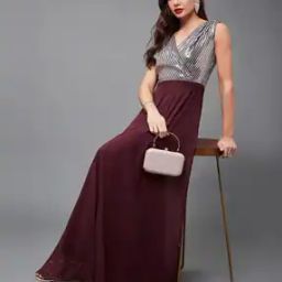 V-Neck Embellished  Maxi Dress-image-6