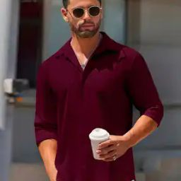 Men Spread Collar Regular Fit Shirt-image-31