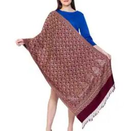 Women Woven Stole with Fringes-image-87