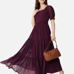 Women Square-Neck Tiered Dress-picture-11