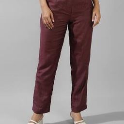 fabindia Women Slim Fit Flat-Front Pants with Insert Pockets-picture-37