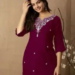 Women Embroidered A-Line Kurti-image-44
