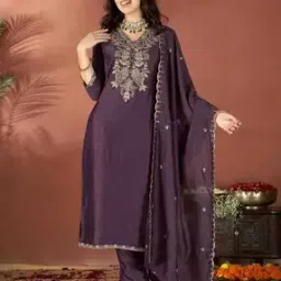 Women Embroidered Anarkali Kurta Suit Set-image-15