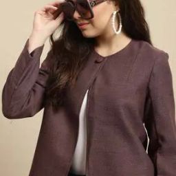 Round-Neck Jacket with Button Closure-image-75