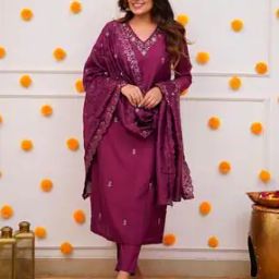 Women Embroidery Straight Kurta Set-picture-4