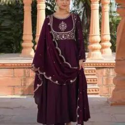 nyrika Women Embroidered Flared Kurta with Pants & Dupatta-picture-18