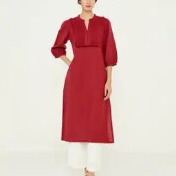 Straight Tunic with Contrast Yoke-image-52