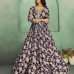madhuram textiles Women Floral Print Gown Dress-picture-14