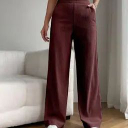 Women Striped Flat-Front Pants-image-41