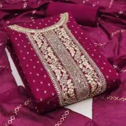 Women Embroidery Unstitched Dress Material-image-3