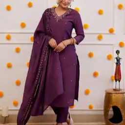 Women Embroidery Straight Kurta Set-image-8