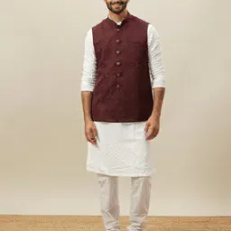 Floral Print Nehru Jacket with Welt Pocket-6