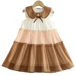 StyleCast x Revolte Girls Khaki Colourblocked Peter Pan Collar Layered A-Line Dress-picture-52