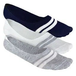 Heelium Men Striped Pack of 3 Odour Free Breathable Low Cut Bamboo No Show Socks-24