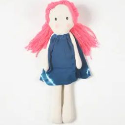 Handmade Neon-Haired Plush Rag Doll-16