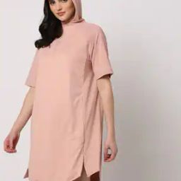 Hooded Shift Dress with Zip-image-34