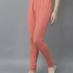 Women Cotton Four-Way Stretchable Churidar Leggings-image-81