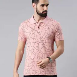 Men Geometric Print Cotton Polo T-Shirt-image-36