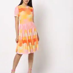 Printed Fit & Flare Dress-image-37