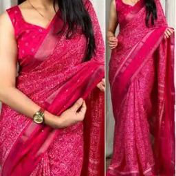 Women Printed Art Silk Saree with Tassels-image-78