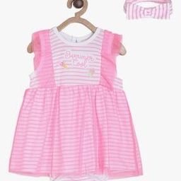 Girls Printed Cotton Bodysuit with Hair Band-picture-29