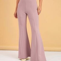 Women Flat-Front Boot Fit Trousers-image-3
