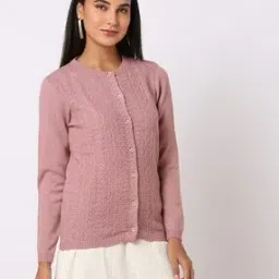 Cable-Knit Button-Down Cardigan-12