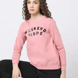 Typographic Print Relaxed Fit Crew-Neck Sweatshirt-29