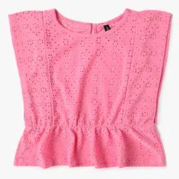 Schiffli Embroidered Peplum Top-image-99