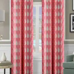 Set of 2 Baroque Print Eyelet Window Curtains-11