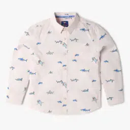 Boys Printed Shirt with Patch Pocket-image-25