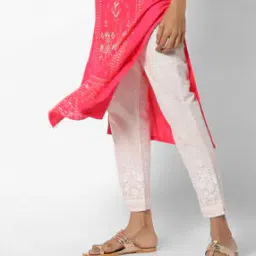 Embroidered Slim Fit Pants with Semi-Elasticated Waist-image-42